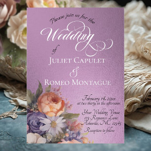 Watercolor Wildflowers - Lavender Foil Invitation