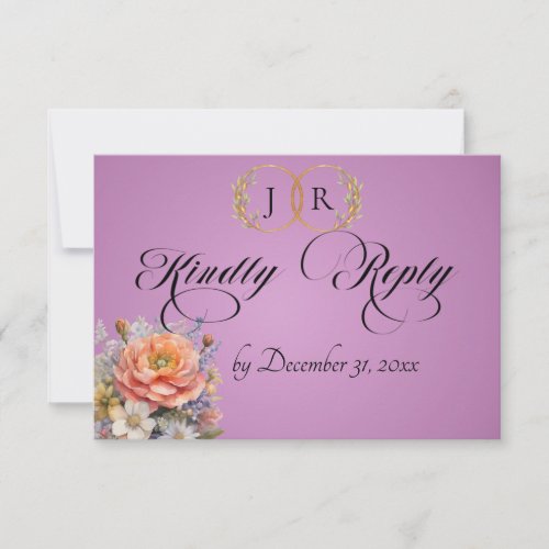 Watercolor Wildflowers - Lavender RSVP Card