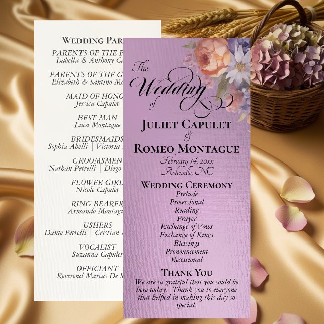Watercolor Wildflowers - Lavender Wedding Program (Creator Uploaded)