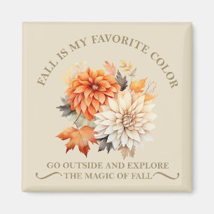 Watercolor wildflowers leaves fall autumn quotes magnet