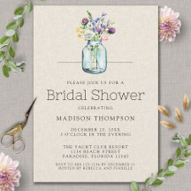 Watercolor Wildflowers Linen Boho Bridal Shower