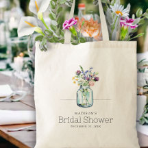 Watercolor Wildflowers Linen Boho Bridal Shower