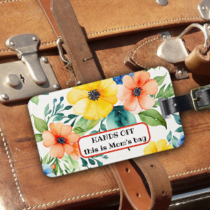 Watercolor Wildflowers Mom Luggage Tag