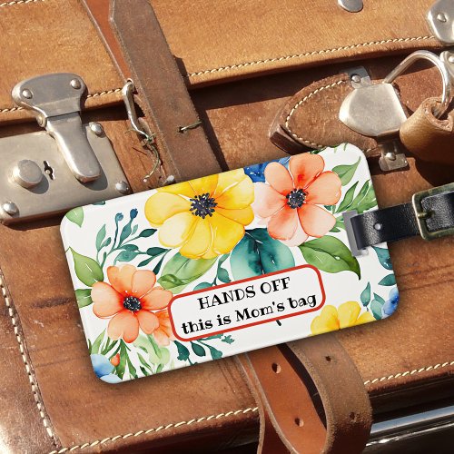 Watercolor Wildflowers Mom  Luggage Tag