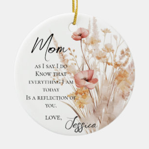 Watercolor Wildflowers Mother Of The Bride Ceramic Ornament