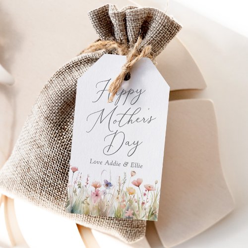 Watercolor Wildflowers Mothers Day Gift Tags