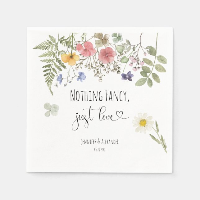 Watercolor Wildflowers  Napkins (Front)