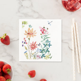 Watercolor Wildflowers Napkins