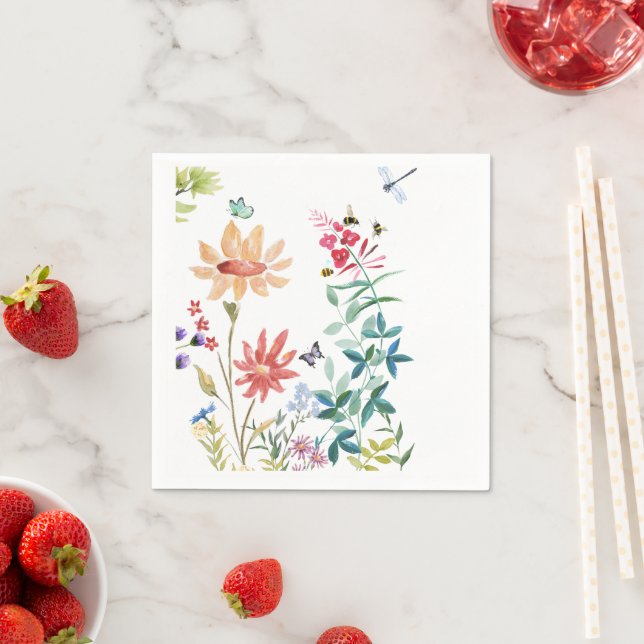 Watercolor Wildflowers Napkins (Insitu)