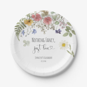 Watercolor Wildflowers Paper Plate
