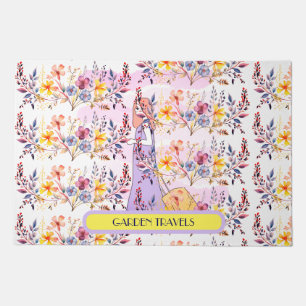 Watercolor Wildflowers Pattern Doormat