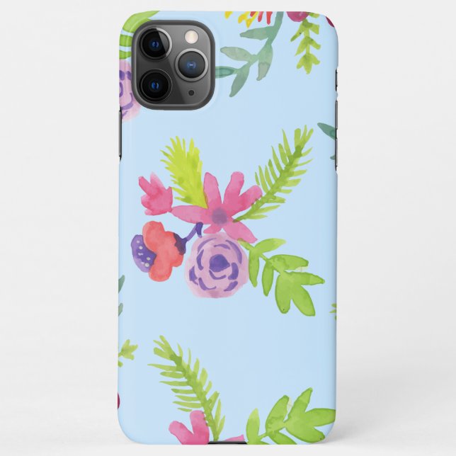 Watercolor Wildflowers Pattern Leggings Wrapping P iPhone Case (Back)