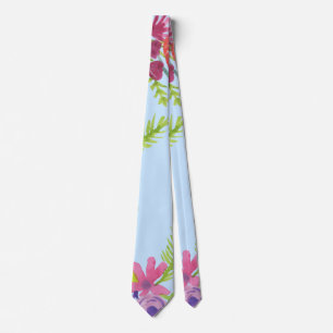 Watercolor Wildflowers Pattern Leggings Wrapping P Neck Tie