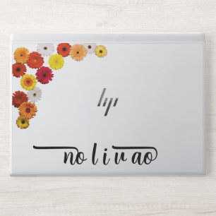 Watercolor Wildflowers Personalized Script Name De HP Laptop Skin