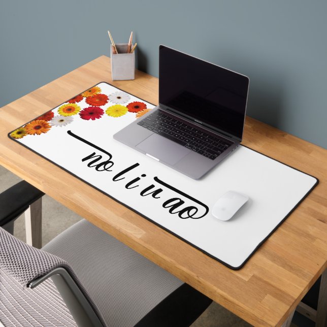 Watercolor Wildflowers Personalized Script Name Desk Mat (Office 2)
