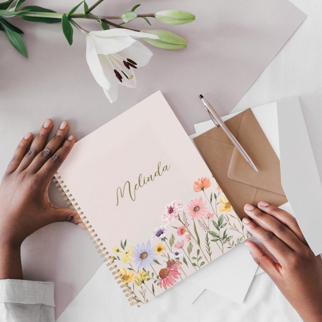 Watercolor Wildflowers Personalized Script Name Planner (Creator Uploaded)