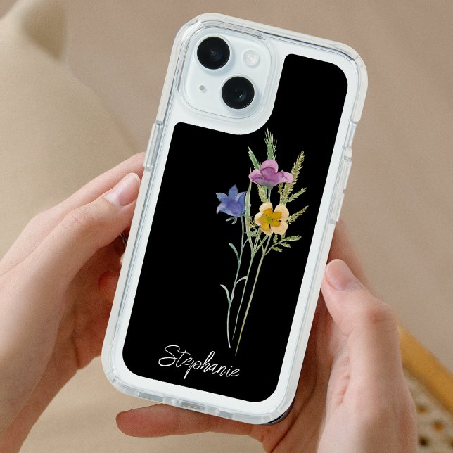 Watercolor Wildflowers Personalized Speck iPhone Case (Creator Uploaded)