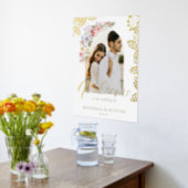 Watercolor Wildflowers Photo Wedding Welcome Lace Foil Prints (Laydown (Kitchen))