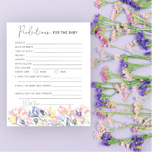 Watercolor wildflowers predictions for the baby