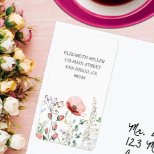 Watercolor Wildflowers Return Address Label