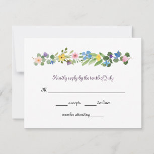 Watercolor Wildflowers RSVP Response Card