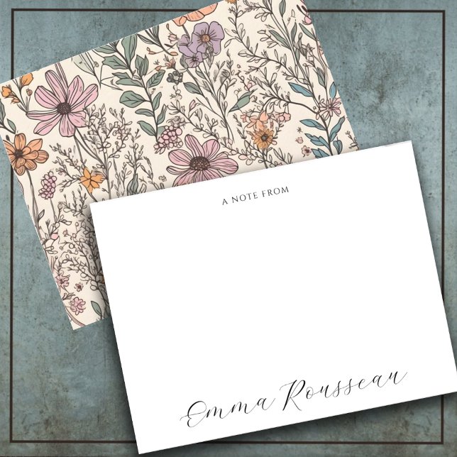 Watercolor Wildflowers Script Note From Card (Creator Uploaded)