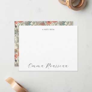 Watercolor Wildflowers Script Note From Card