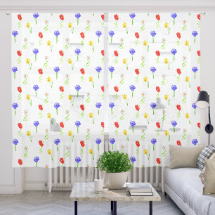 Watercolor Wildflowers Sheer Curtains