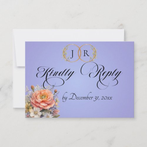 Watercolor Wildflowers - Sky Blue RSVP Card