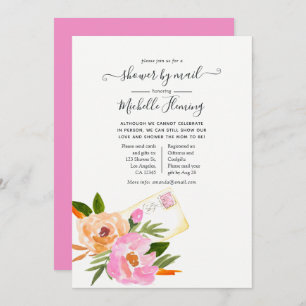 Watercolor Wildflowers Spring Baby Shower by Mail Invitation