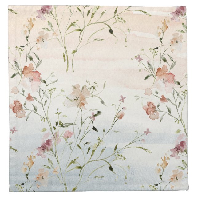 Watercolor Wildflowers Spring  Cloth Napkin (Front)