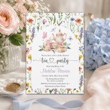  Watercolor Wildflowers Tea Party Baby Shower 