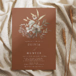 Watercolor Wildflowers Terracotta Wedding  Invitation<br><div class="desc">This elegant fall wedding invitation features watercolor wildflowers and greenery. It has a stunning terracotta background on the front and back.</div>