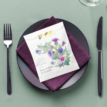 Watercolor Wildflowers Thank You Wedding Favor Bag by weddings_ at Zazzle