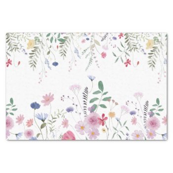 Watercolor Wildflowers Tissue Paper by amoredesign at Zazzle