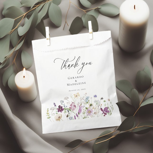 Watercolor wildflowers Wedding Favor Bag (Creator Uploaded)
