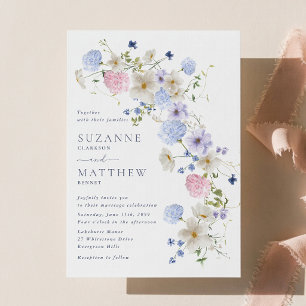Watercolor Wildflowers Wedding Invitation
