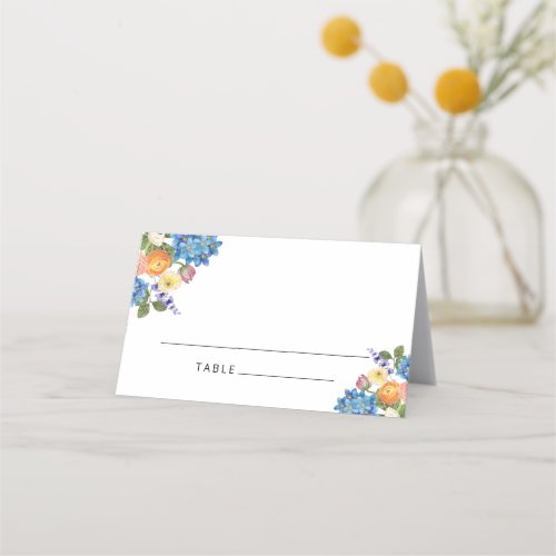 Watercolor Wildflowers Wedding Place Card