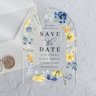 Watercolor Wildflowers Wedding Save The Date