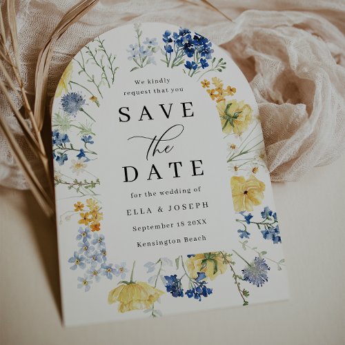 Watercolor Wildflowers Wedding Save The Date Invitation