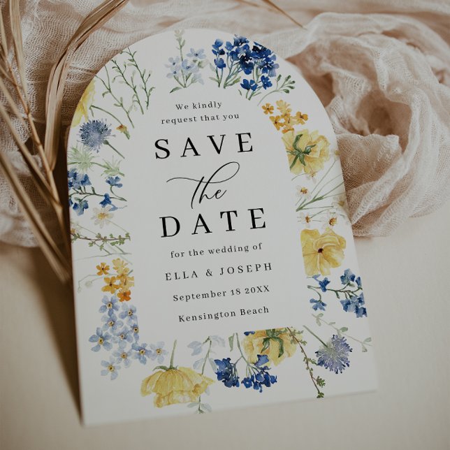 Watercolor Wildflowers Wedding Save The Date Invitation (Creator Uploaded)
