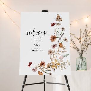 Watercolor Wildflowers Welcome Sign