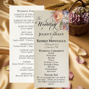 Watercolor Wildflowers - Wheat Wedding Program