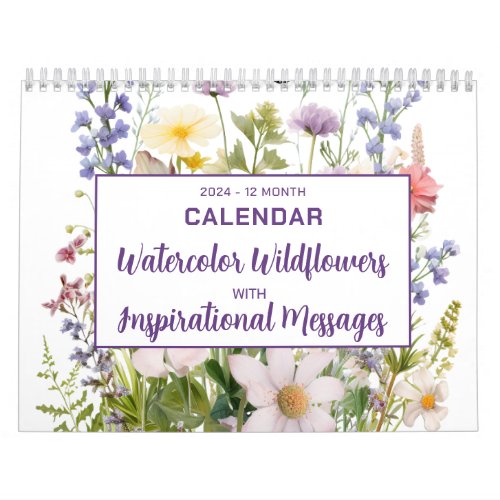 Watercolor Wildflowers with Religious Inspirations Calendar