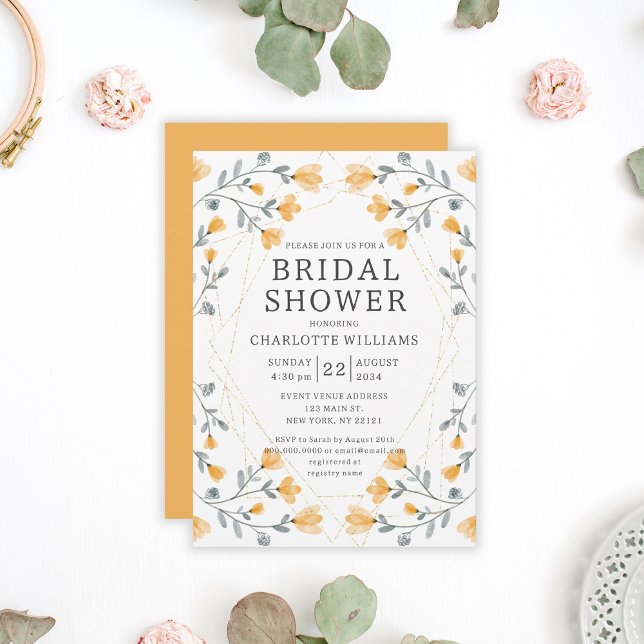 Watercolor Wildflowers Yellow Bridal Shower Invitation (Watercolor Wildflowers Yellow Bridal Shower Invitation
)