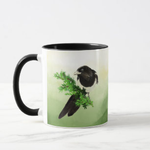 Watercolor Wildlife Magpie Bird Nature art Coffee Mug