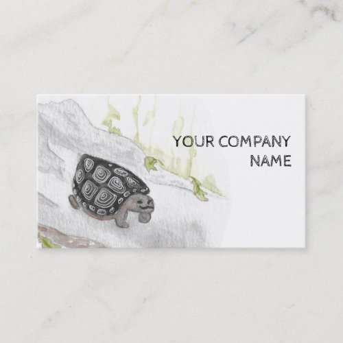 Watercolor Wildlife Nature Forest Turtle Business Card