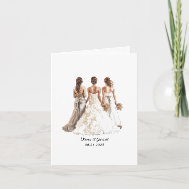 Watercolor Will You Be My Bridesmaid  Announcement (Front)