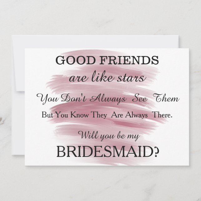Watercolor Will you be my bridesmaid? Invitation (Front)