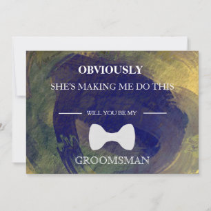 Watercolor Will  You  Be My Groomsman? Invitation